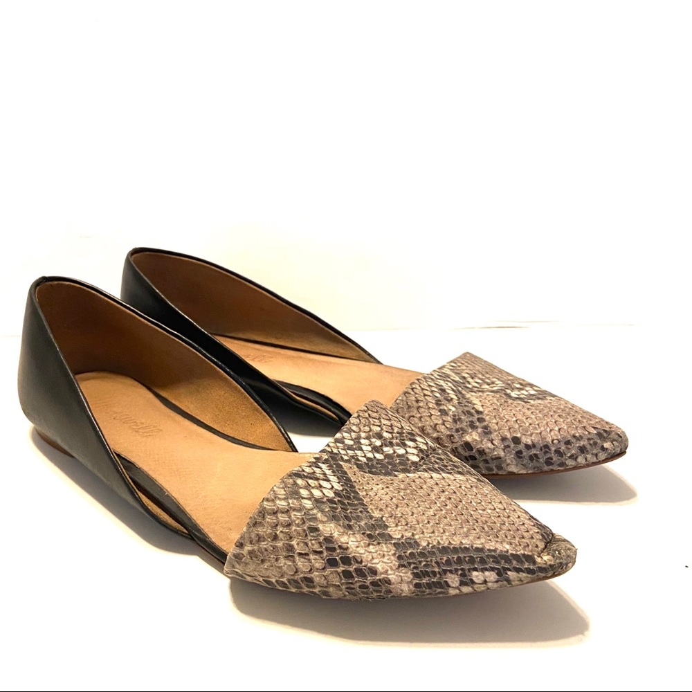 Madewell Embossed Leather Lydia Flats Snake Python